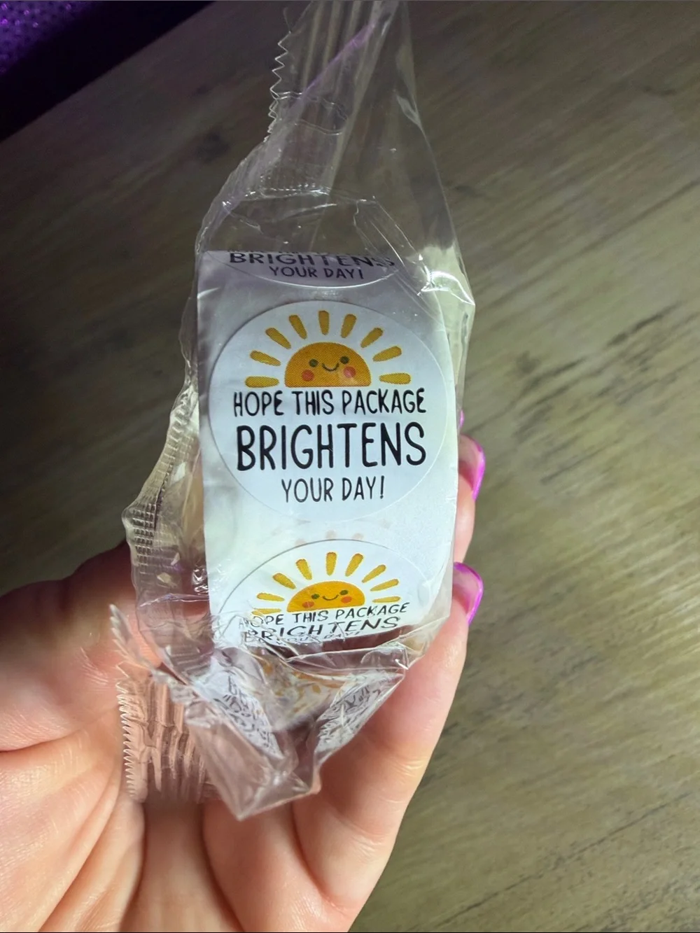 500 “Hope This Package Brightens Your Day” Stickers Roll Sun Packaging Labels